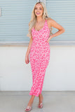 Leopard Sleeveless Slit Midi Dress • More Colors