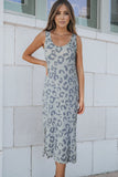 Leopard Sleeveless Slit Midi Dress • More Colors