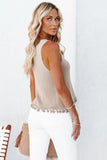 Openwork Tassel Hem Knit Tank • More Colors