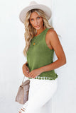 Openwork Tassel Hem Knit Tank • More Colors