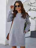 Round Neck Long Sleeve Tunic/Dress with Pockets • More Colors