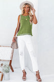 Openwork Tassel Hem Knit Tank • More Colors