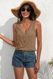 Buttoned Deep V Tank • More Colors