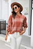 Printed Round Neck Dropped Shoulder Sweater • More Colors