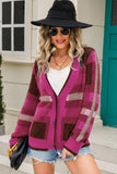Striped Button-Front Fuzzy Cardigan • More Colors