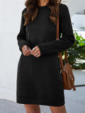 Round Neck Long Sleeve Tunic/Dress with Pockets • More Colors