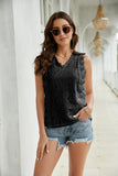 Lace Scalloped Keyhole V-Neck Tank • More Colors