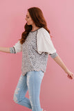 Bestie Leopard Baseball Tee