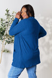 Basic Bae Ribbed Open Front Cardigan with Pockets • More Colors