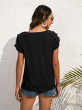 Spliced Lace Cold-Shoulder Top • More Colors