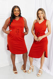Follow Me Drawstring Sleeveless Dress