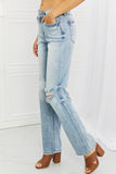 Judy Blue Natalie Distressed Straight Leg Jeans