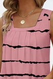 Printed Square Neck Curved Hem Tank • More Colors