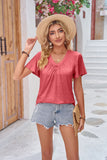 Ruched V-Neck Short Sleeve Tee • More Colors