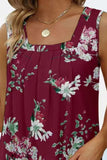 Printed Square Neck Curved Hem Tank • More Colors