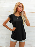 Round Neck Butterfly Sleeve Top • More Colors