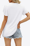 V-Neck Flutter Sleeve Tee Shirt • More Colors