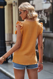 Ruffle Shoulder V-Neck Top • More Colors