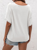 V-Neck Short Sleeve Blouse • More Colors