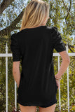 Puff Sleeve V-Neck Tee • More Colors