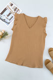 Ruffle Shoulder V-Neck Top • More Colors