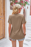 Ruched V-Neck Short Sleeve Tee • More Colors