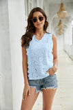 Lace Scalloped Keyhole V-Neck Tank • More Colors