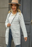 Plaid Fringe Trim Open Front Longline Cardigan • More Colors