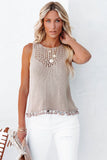 Openwork Tassel Hem Knit Tank • More Colors