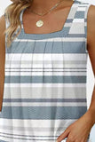 Printed Square Neck Curved Hem Tank • More Colors
