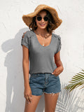 Spliced Lace Cold-Shoulder Top • More Colors