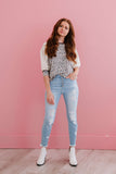 Bestie Leopard Baseball Tee