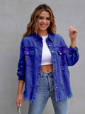 Relaxed Fit Distressed Denim Jacket • More Colors