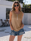 Half-Zip Round Neck Tank • More Colors