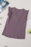 Ruffle Shoulder V-Neck Top • More Colors