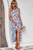Floral Belted Surplice Sleeveless Tiered Dress • More Colors