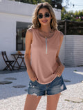 Half-Zip Round Neck Tank • More Colors