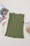 Ruffle Shoulder V-Neck Top • More Colors