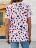 Leopard Round Neck Short Sleeve Tee Shirt • More Colors