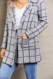 Printed Open Front Lapel Collar Cardigan with Pockets • More Colors