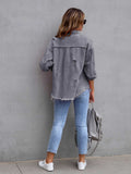 Relaxed Fit Distressed Denim Jacket • More Colors
