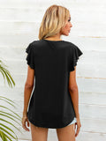 Round Neck Butterfly Sleeve Top • More Colors