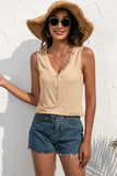 Buttoned Deep V Tank • More Colors