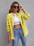 Relaxed Fit Distressed Denim Jacket • More Colors