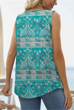 Printed Square Neck Curved Hem Tank • More Colors