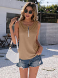 Half-Zip Round Neck Tank • More Colors
