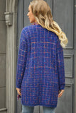 Plaid Fringe Trim Open Front Longline Cardigan • More Colors