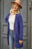 Plaid Fringe Trim Open Front Longline Cardigan • More Colors