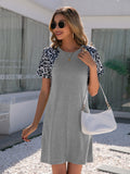 Leopard Print Round Neck Dress • More Colors