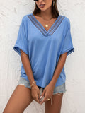 V-Neck Short Sleeve Blouse • More Colors